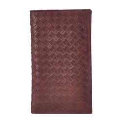Bottega Veneta Vintage Intrecciato Wallet, Leather, Burgundy, BO00293, 1*